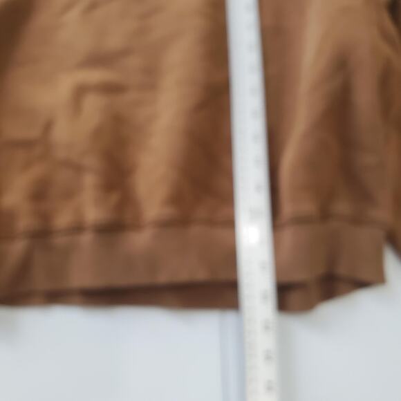 nuuds Sweatshirt Womens Large Brown Crewneck Fleece Pullover Ribbed Hem Casual - Picture 5 of 9